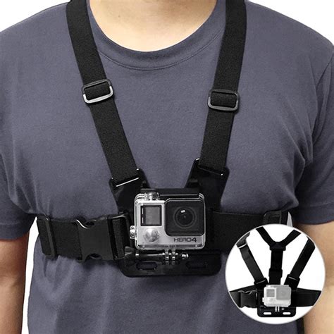 adjustable chest strap mount elastic action camera body belt harness mount  gopro hd