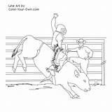 Bull Bucking Coloring Miniature Pages sketch template