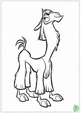 Coloring Llama Pages Disney Kuzco Groove Emperor Drawing Lama Emperors Pajama Cartoon Silhouette Book Dinokids Colouring Printable Outline Mama Red sketch template