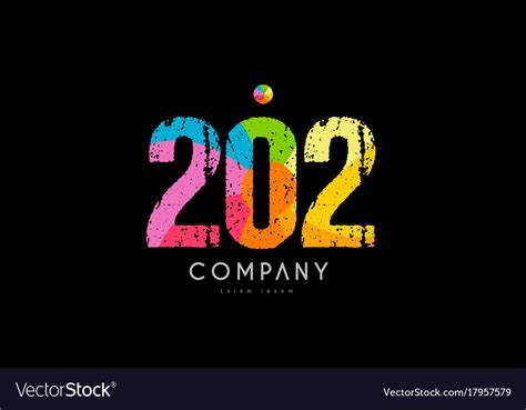 number grunge color rainbow numeral digit logo