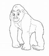 Gorilla Coloring Pages Mountain Baby Cute Getcolorings Smiley Frowny Face Getdrawings Colorings sketch template