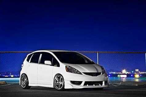 honda fit sport slammed  rotiform nue wheels   autospice