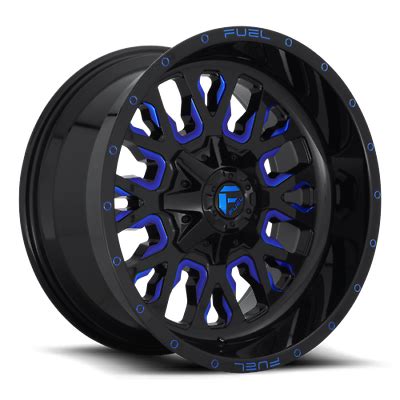 black blue wheels rims fuel stroke   ram     lug ebay