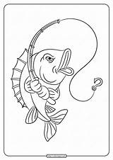 Fishing Coloring Printable Rod Fish Pages Whatsapp Tweet Email sketch template