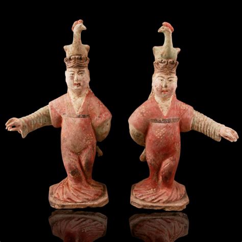 chinese tang dynasty terracotta tomb attendants st james ancient art