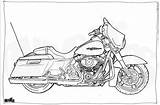 Davidson Road Glide Harley Coloring Clip Template Sketch sketch template