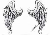 Wings Angel Drawing Simple Wing Easy Draw Drawn Cliparts Tatoo Drawings Clip Line Sketch Alas Outline Tattoo Angels Vector Realistic sketch template