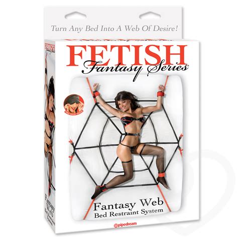 fetish fantasy spider web bondage bed wrist and ankle restraints lovehoney