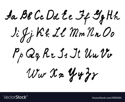 handwritten english alphabet royalty  vector image