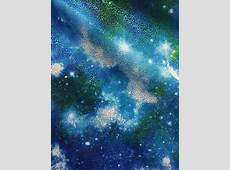 Blue Sequins Galaxy Hologram 4 Way Stretch Spandex Fabric By The Yard