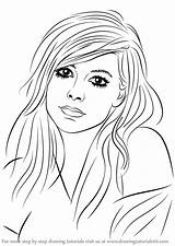 Avril Lavigne Drawing Singers Draw Step Tutorials sketch template