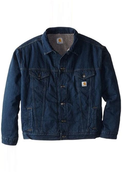 carhartt carhartt men s big and tall denim jean jacket sherpa lined