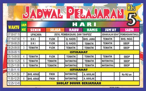 desain banner jadwal pelajaran menarik unik keren kumpulan desain