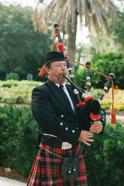traditional scottish bagpipe player recessional