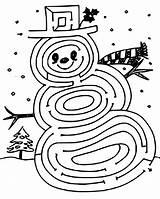 Maze Coloring Christmas Snowman Printable Pages Getcolorings Color Print sketch template