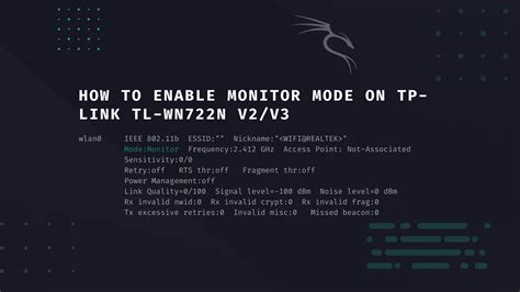 enable monitor mode  tp link tl wnn vv nooblinux
