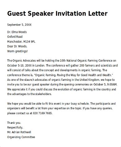 sample invitation letter templates   ms word google docs