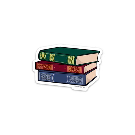 stack  books sticker blank tag