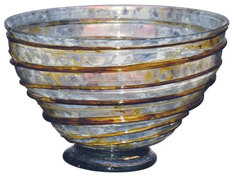 Moon Dance Large Glass Bowl Contemporary Decorative Bowls By
