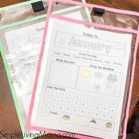 preschool calendar printable simple living mama