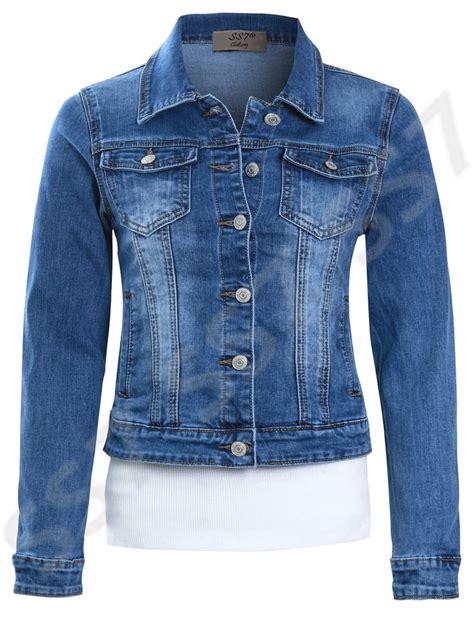 Womens Size 16 12 10 8 14 Stretch Fitted Denim Jacket