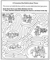 Jesus Heals Centurion Bible Coloring Servant Pages Kids Activity School Sunday Crafts Activities Maze Cornelius Heal Lessons Preschool Man Faith sketch template
