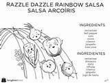 Brighter Bites Salsa Dazzle Razzle Rainbow Coloring Sheet Choices Outlooks sketch template