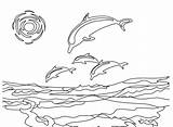 Morski Krajobraz Delfiny Ponieważ Mlekiem Swoje Jakie Tylko Piękne Rybami Które Wody Matki Młode Są Popatrz sketch template