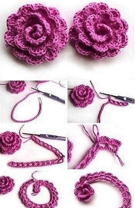 simple rose  crochet pattern flores de croche padroes de flores