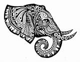 Zentangle Ausdrucken Vorlagen Muster Animal Elefant Elephants Elefante Mandalas Elefanten Zendoodle Coloriage Zentangles Koala Vorlage Zapisano Elefantenkopf Katze Dekorieren sketch template