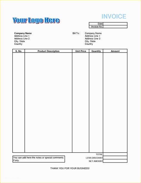 excel bill template   bill invoice format invoice template ideas