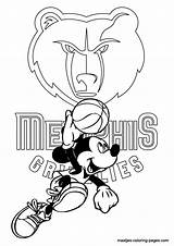 Coloring Pages Memphis Grizzlies Nba Mickey Mouse Print Browser Window sketch template