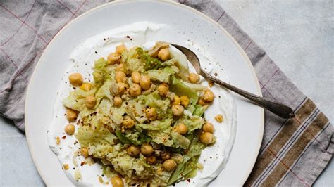 cabbage and chickpeas with mustard seeds and yogurt recipe bon appétit