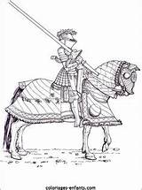 Coloriages Enfants Chevaliers Coloring Pages Rubrique Personnages Horse Armor Knight Shining sketch template