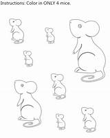 Preschool Worksheet Mouse Printable Coloring Mice Fun Worksheets Printables Print Color Counting Skills Kids Freeprintableonline sketch template
