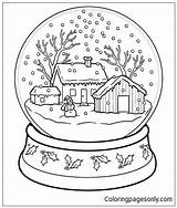 Pages Snow Globe Coloring Color Online sketch template