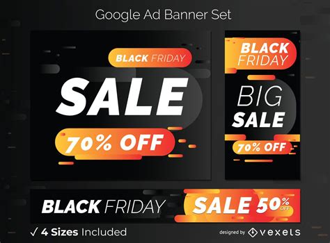 black friday banner set vector