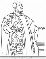 Loyola Ignatius Coloring Saint Thecatholickid sketch template