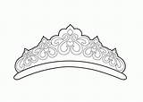 Crown Coloring Tiara Princess Pages Drawing Easy Kids Printable Template Simple Girls Beautiful Color Prince Royal Clip Princes Tiaras Great sketch template