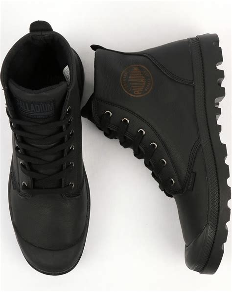 Palladium Pampa Hi Leather Boot Black Shoes Originale Hi Top