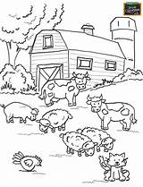Coloring Pages Animal Farm Preschool Kids Animals Barn Printable Colouring Visit sketch template