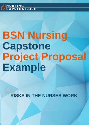 bsn nursing capstone project proposal   nursing capstone issuu