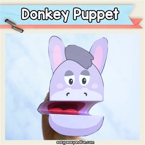 donkey puppet printable easy peasy  fun membership