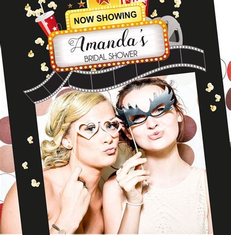cinema themed party photo prop frame printable personalized cinema