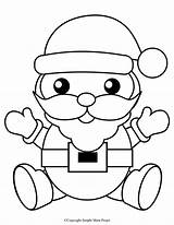 Kids Coloring Christmas Printable Sheets Drawings Pages Simple Print Drawing Cute Easy Santa Toddlers Printables Project Claus Simplemomproject Worksheets sketch template