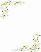 Daisy Border Borders Printable Clipart Word Clip Microsoft Templates Flower Frames Floral Paper Daisies Pageborders Frame Boarder Invitations Pages Yellow sketch template
