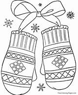 Coloring Pages Winter Printable Mittens Choose Board sketch template