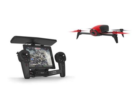parrot bebop  rouge drone radiocommande  skycontroller noir
