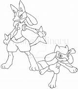 Lucario Riolu Pokemon Coloring Pages Template Drawing Getdrawings sketch template