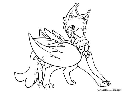 griffin coloring page drawing